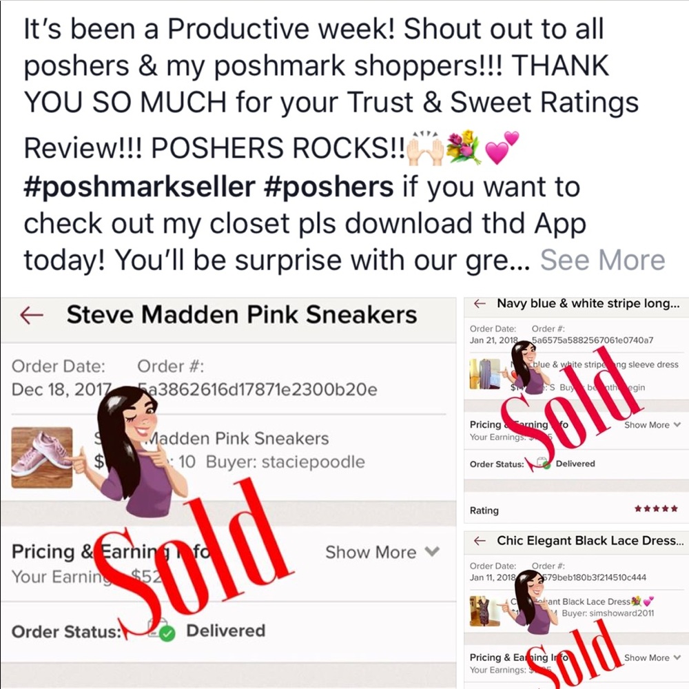 POSHERS ROCKS!!! THANK YOU SO MUCH POSHERS!!💐💕❤️